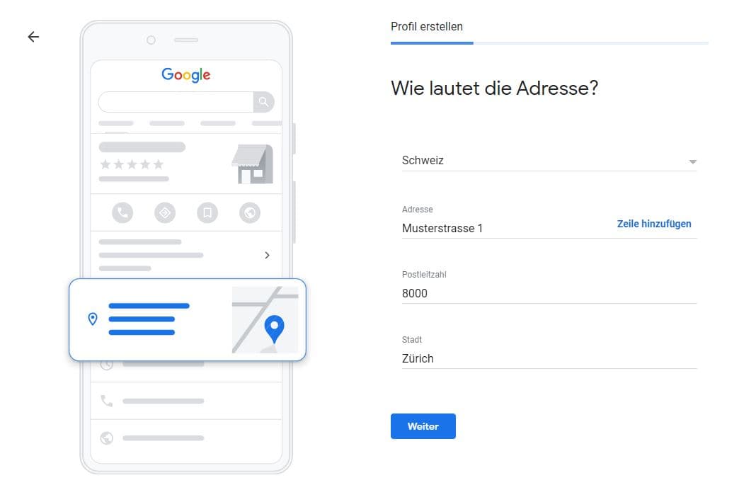 Google My Business Adresse