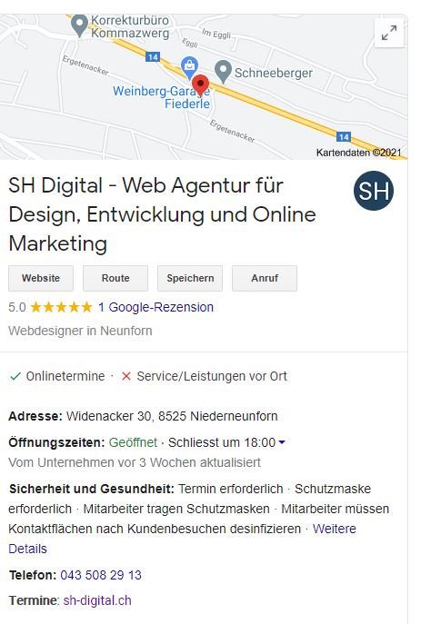 Google My Business Eintrag